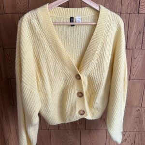 H&M Soft Yellow Cardigan Sweater